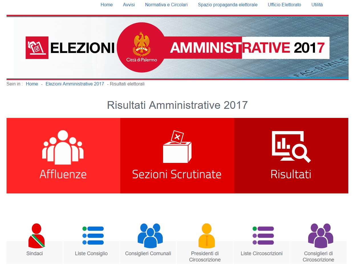 Risultati On Line Per Le Elezioni Amministrative 2017 2017 Sispi Sistema Palermo Innovazione