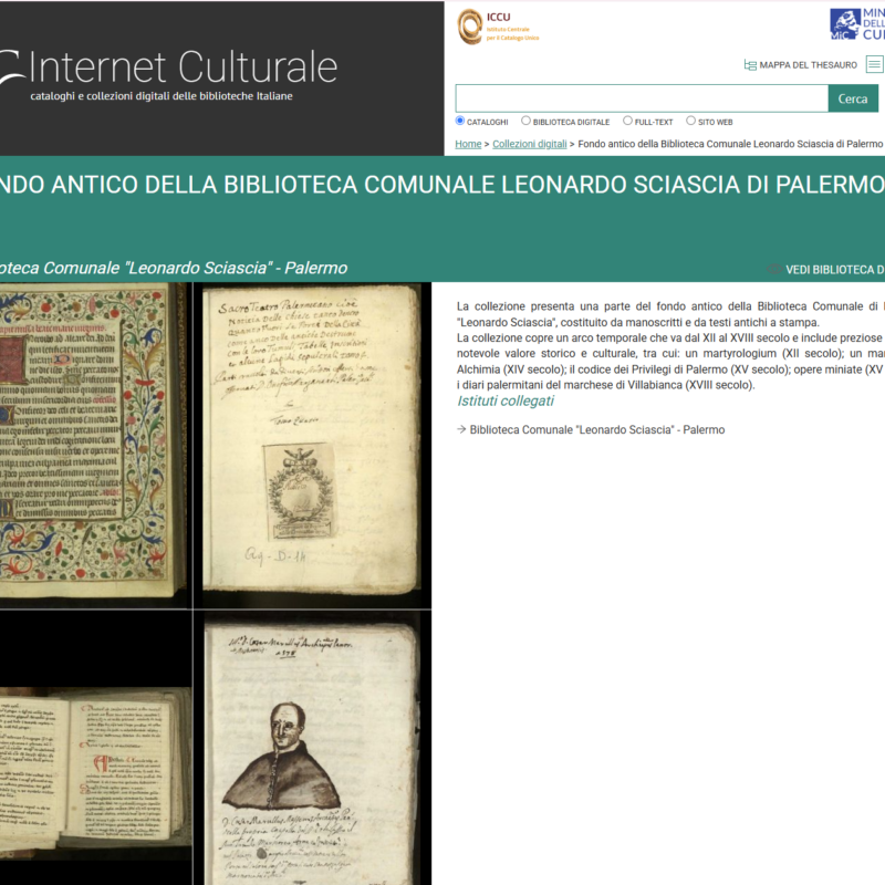 Immagine Teca Digitale di Libr@rsi disponibile su Internet Culturale
