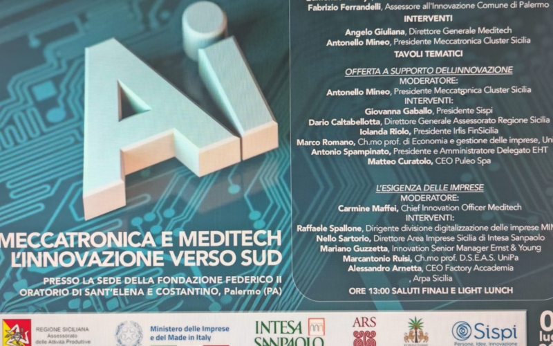 Programma Convegno presso la sede della Fondazione Federico II sul tema “Meccatronica e Meditech l’innovazione verso Sud”
