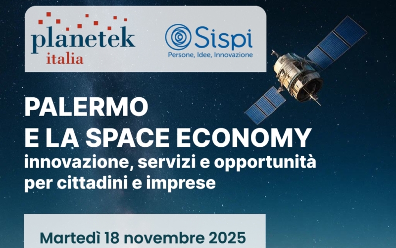 Programma della giornata di lavoro organizzata da Sispi e Planetek italia, martedì 18 novembre 2025 all'Hotel La Torre di Mondello